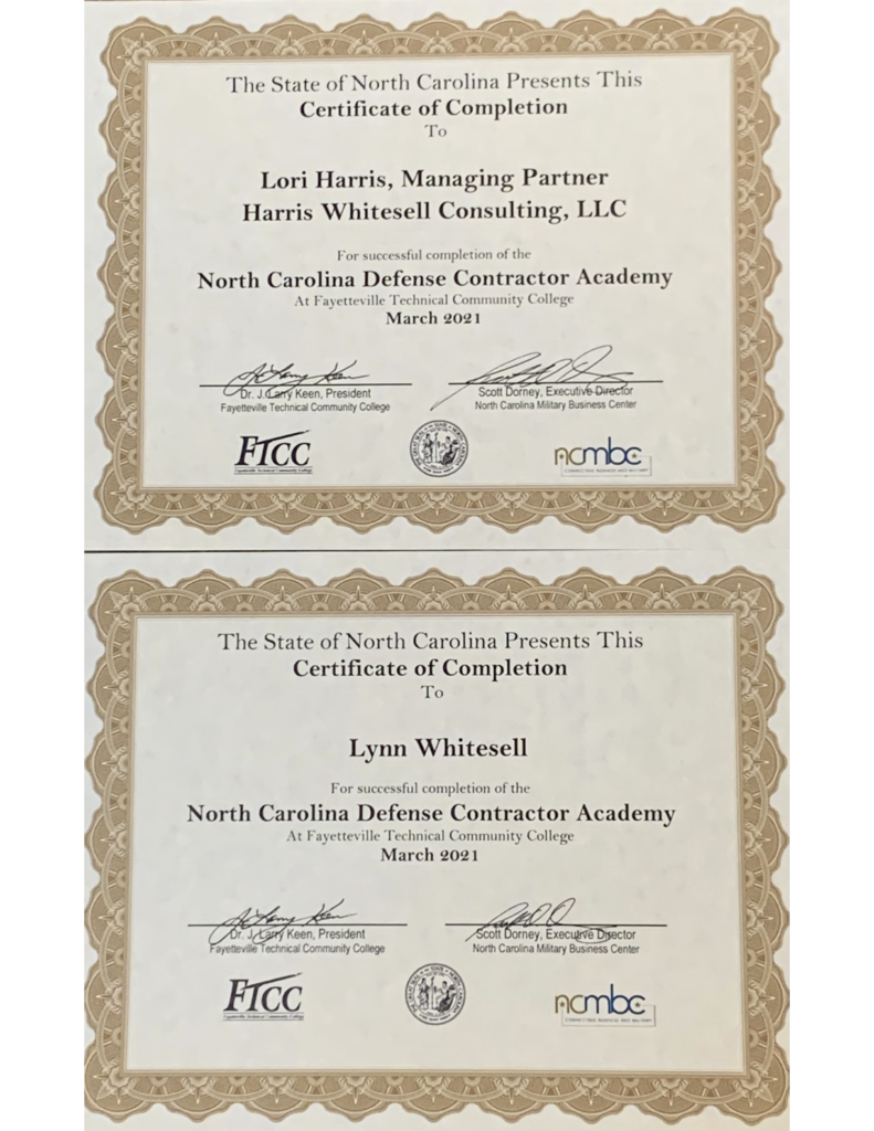 North Carolina Defense Contractor Academy Harris Whitesell Consulting